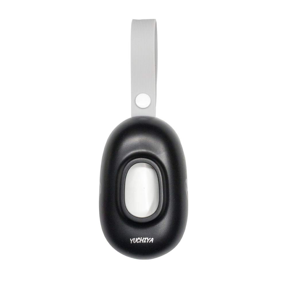 YUCHIYA Disposable Bags Dispenser with Silicon Belt Dog Poop Waste Bags Holder with 1 Roll White Strawberry Scented Bags for Holding Trash Pet Poo Doo (Black)