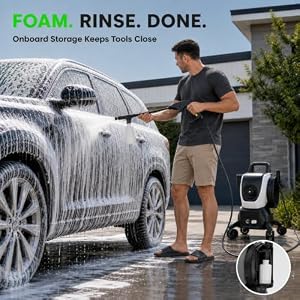 KVAOK Pressure Washer, 3800 Max PSI, 2.4 GPM, 4-Wheel Mobility, Foam Cannon — photo 3 of 6