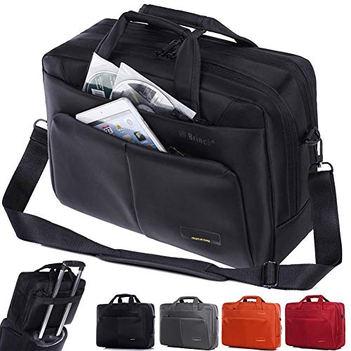 Profesional Bolsa de Ordenador Portátil 14-15 Pulgadas Nylon Espacioso Elegante Bolsa de Hombro Mensajero de Manija Maletín Tableta para 14-15 Pulgadas Portátil/Tableta/Macbook/Notebook(Negro)