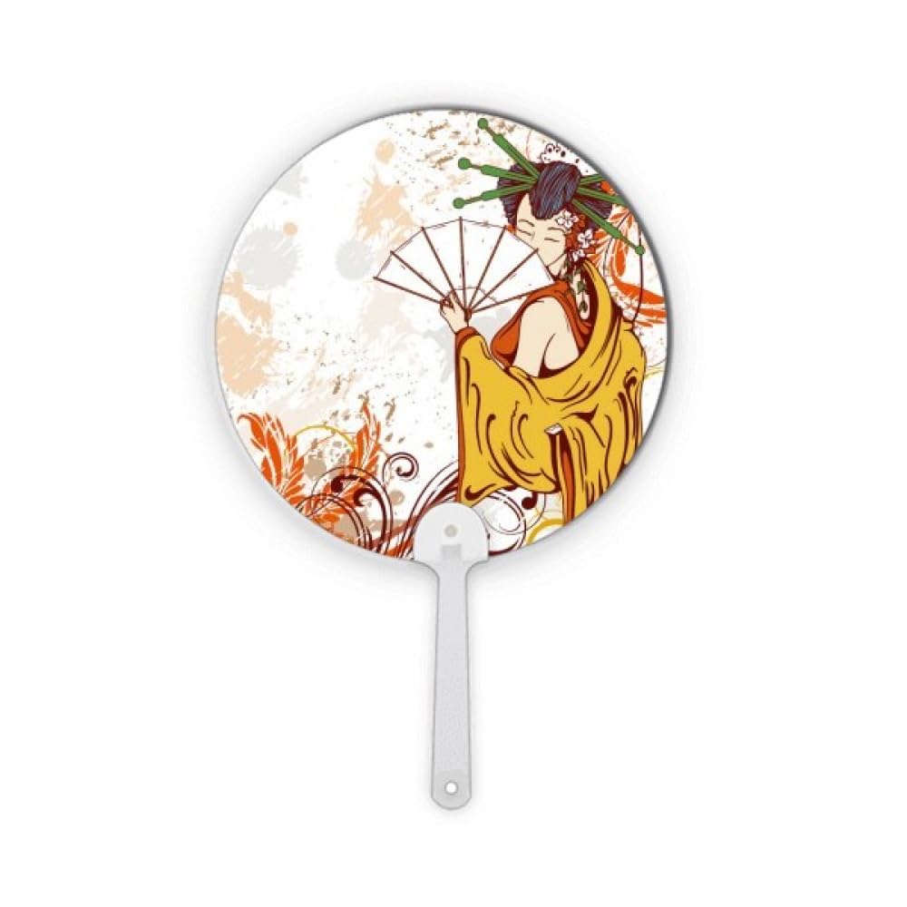 Éventail rond en plastique décoré à la main no/no japanfan pour un confort estival léger