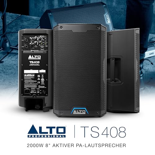 ALTO TS408 2000 Watt 8-Zoll Aktiver PA-Lautsprecher mit 3-Kanal Mixer, Bluetooth Streaming, Drahtloser Lautsprecherkopplung, DSP App