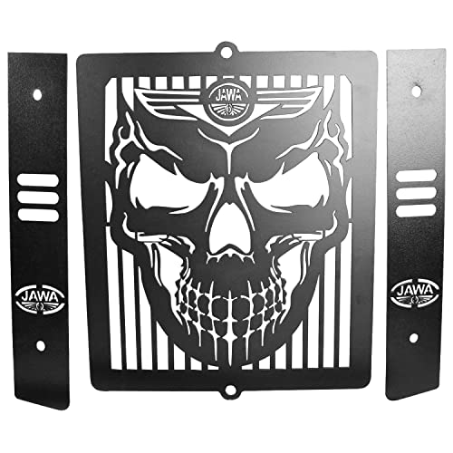Image of Jawa Radiator Grill Guard Skull Face Black For Jawa 42.Jawa Perak, Classic
