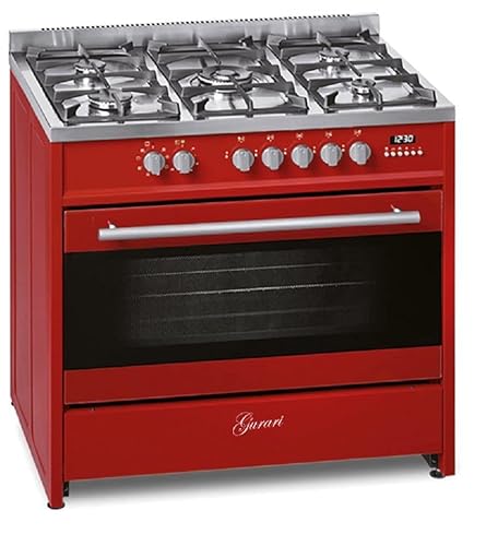 GURARI GCH E 911 R, Centre de cuisson électrique à gaz 90 cm/Range Coocker / 121L / 8 fonctions/Air chaud/Gril/ 5 brûleurs haute qualité/ 4 kw WOK/Gaz naturel/Gaz propane