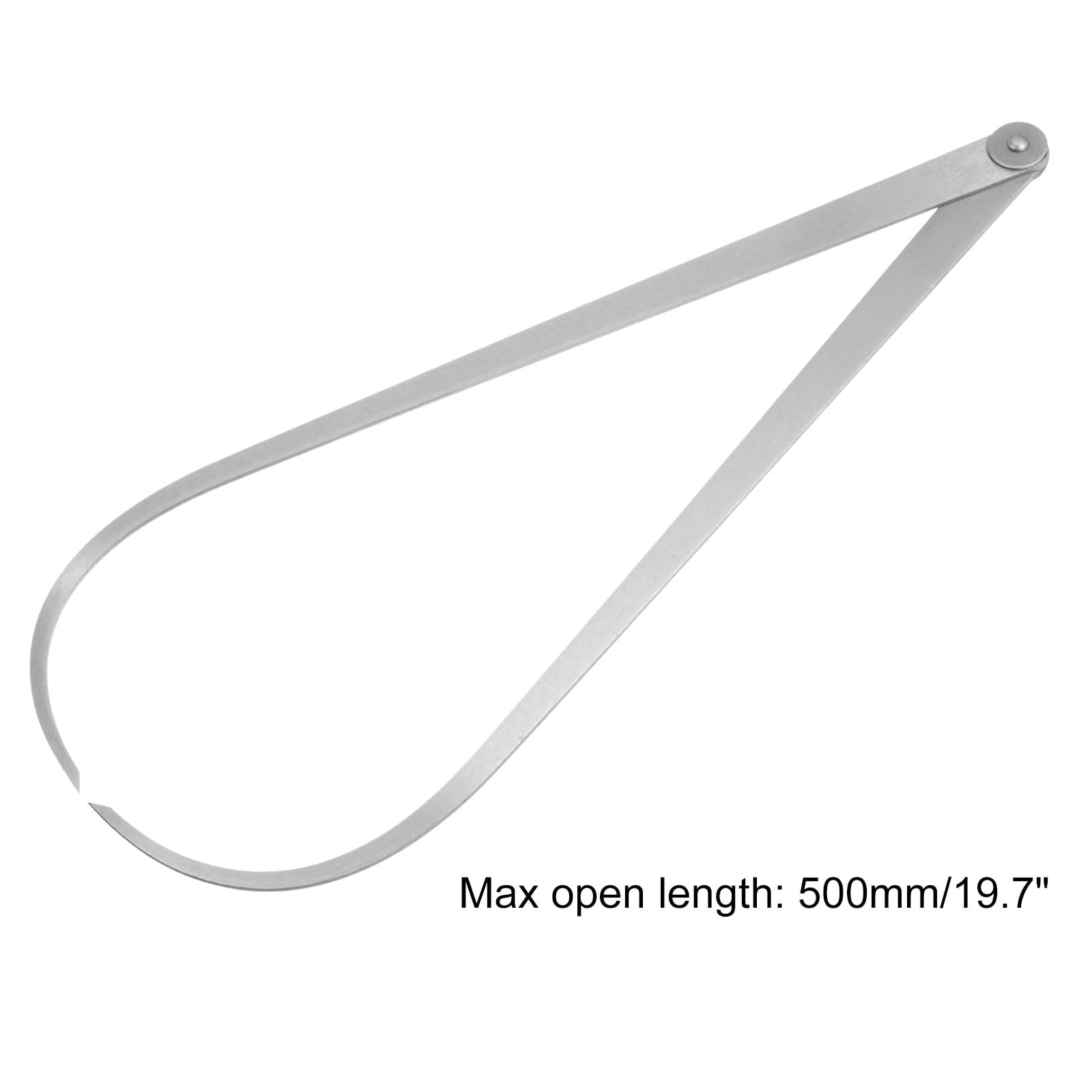 QUARKZMAN Compas Extérieur À Articulation Fixe 500mm 20 Pouces Acier À Outils Compas De Mesure Interne À Frottement Fixe Pour Sculpture Façonnage Modélisation, Argenté