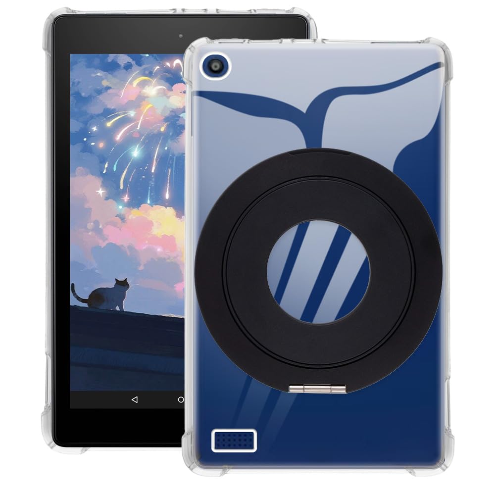 Funda Fire 7 2017 transparente de silicona con soporte de mesa 8