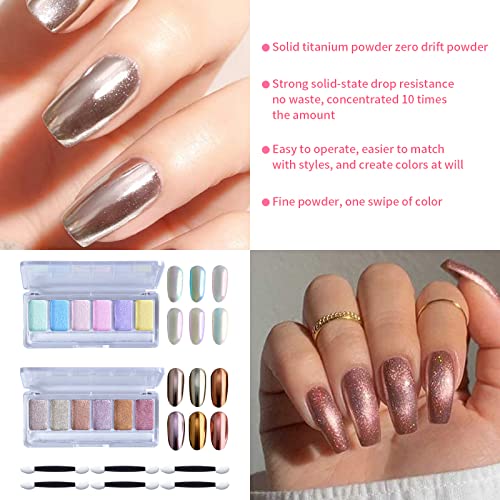 Chstarina 2 Boxes Polvere per Unghie Effetto