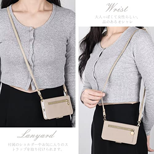 YerlyLan iPhone SE[第3世代] ケース 財布型 アイフォン SE[第2世代] ケース 手帳型 ジッパー式 大容量ショルダーケース ストラップ付き iPhone 8 スマホケース ショルダー 肩掛け 長さ調整可能 あいふぉん 7 携帯電話ケース 女性 おしゃれ ロングストラップ ジッパー小銭入れ カード収納 ステント機能 耐衝撃 PUレザー iPhone 6 手帳型 電話ケース ストラップホール付き カード収納 バッグ マグネット 留め具 肩がけ 首掛け 斜め掛け アイフォン 6S カードケース ファスナー型 ストラップ付き カバー ショルダーケース クロスボディケース カード入れ スマホケース 携帯カバー（iPhone SE[第3世代]/iPhone SE[第2世代]/8/7/6/6s (4.7")コーラルピンク）