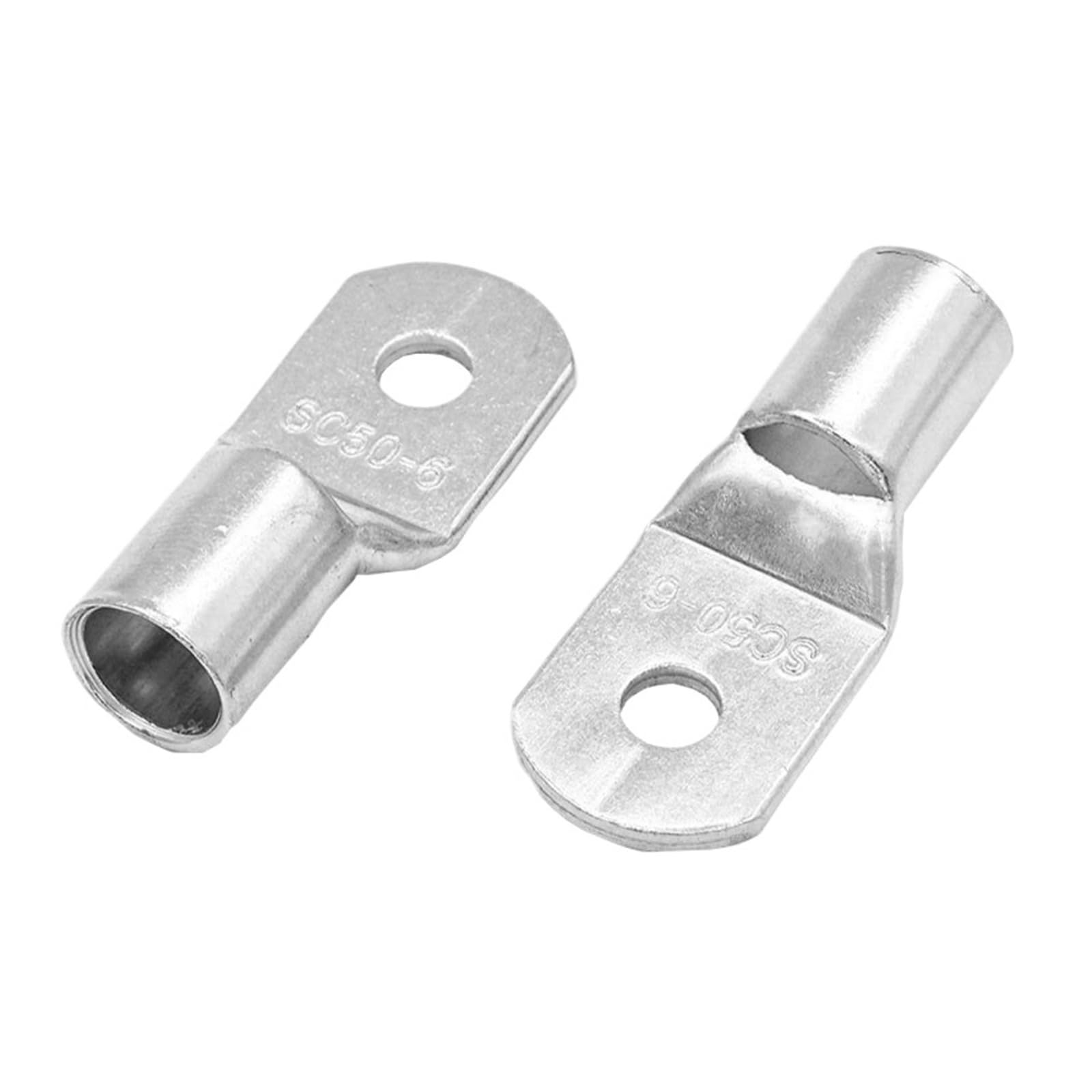 EJPPDHCO 10PCS/5PCS SC50-6 50-8 50-10 50-12 Copper Cable Lug Kit Bolt Hole Tinned Cable lugs Battery Terminals copper nose Wire connector(SC50-12,5PCS)