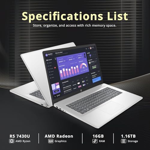 HP Laptop 17 pulgadas Business con Ryzen 5 7430U miniatura 5