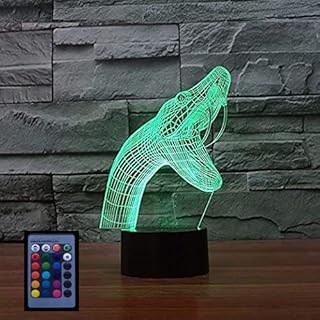 3D Creative Snake Night Light Lamp 7/16 Color Change LED Lamp USB Powered Remote Control Decor Toys Kids Gift Christmas Valentines Gift Birthday Gift
