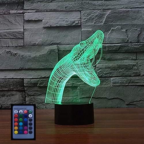 3D Creative Snake Night Light Lamp 7/16 Color Change LED Lamp USB Powered Remote Control Decor Toys Kids Gift Christmas Valentines Gift Birthday Gift