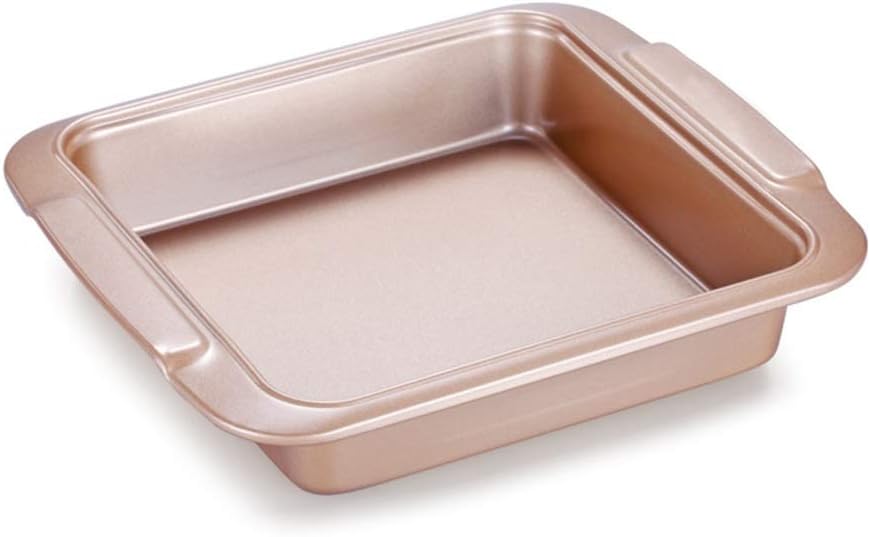 Baking Dish, Golden Square Baking Dish Oven Tray Not Sticky Cake Roll Muffin Tiramisu Baking Mold