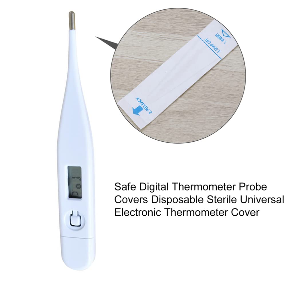 Disposable Probe Sleeves 300Pcs for Digital Thermometers Protective Covers for and Ear Use Safe Pe Material for Home Health Monitoring