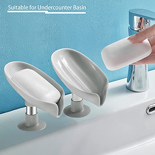 2 Pack Soap Holder Bar Soap Holder Self Draining Soap Dish With Suction Cup Soap Dish For Bathroom Kitchen Sink Shower Bathroom (2 Grey) #TOP5