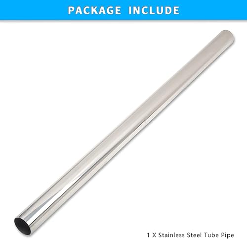 Miniatura 7 de Tubo de tubo de escape recto de 2.5 pulgadas, acero inoxidable T304, ajuste universal, 48 pulgadas4 pies de longitud, tubo recto de mandril de 2.5
