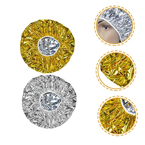 Beavorty Touca De Banho De Folha De Alumínio 12Pcs Touca De Cobertura De Cabelo Touca De Coloração D