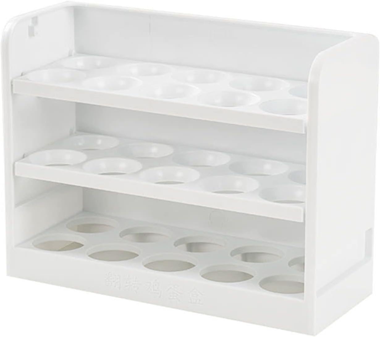 Egg Holder 30 Grids Egg Storage Box Refrigerator Organizer 3-Tier Rotating Egg Tray Container Space-Saving Kitchen Storages Organizer