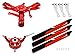 Microheli CNC Triple Orange Carbon Plastic Blades Conversion Set (RED) - OMP Hobby M2 V1/V2/EXP