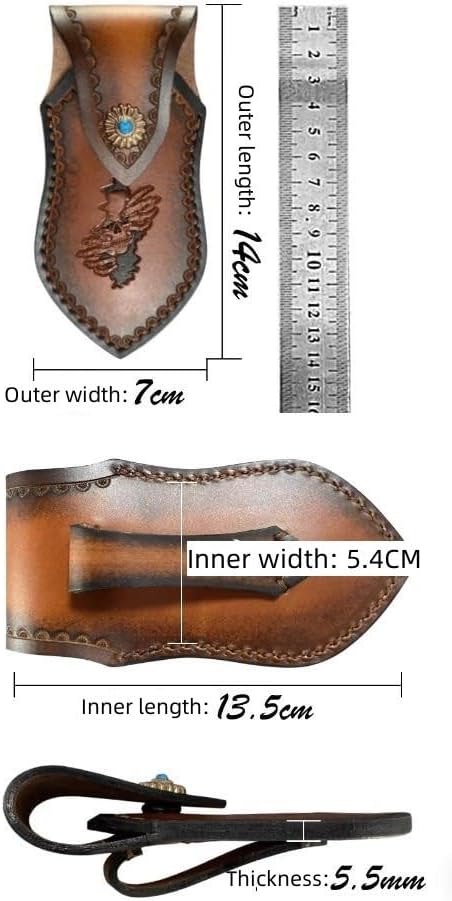 1PC Knife Sheath for Belt, Handmade Leather Protective Cover with Snap Closure is Suitable for Home, Outdoor, Farm