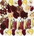 Wine Burgundy Champagne Gold Bridal Shower Decorations/Fall Wedding Decorations Big Size Burgundy Tissue Pom Pom Maroon Gold Balloons Burgundy Wedding/Women 30th/50th Birthday Party Decorations