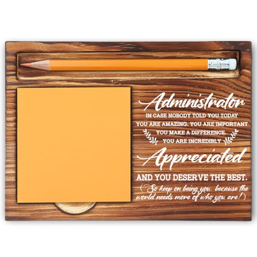 Administrator Appreciation Gifts for Women Men, Thank You Gifts for Administrator School Office Admin, Principal Secretary Boss Recognition Gift Self-Stick Note Pad Holders-LBB59