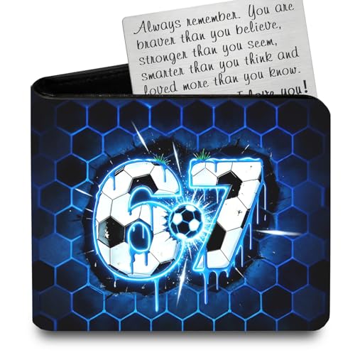 Roacap Teen Boys Wallet Cool Soccer Wallets for Kids Son 9-12/8-10/8-12 with Wallet Card Funny Leather Bifold Rfid Blocking Wallet Purse Coin Pocket Id Window for Men Boy Male Youth Guys Gifts