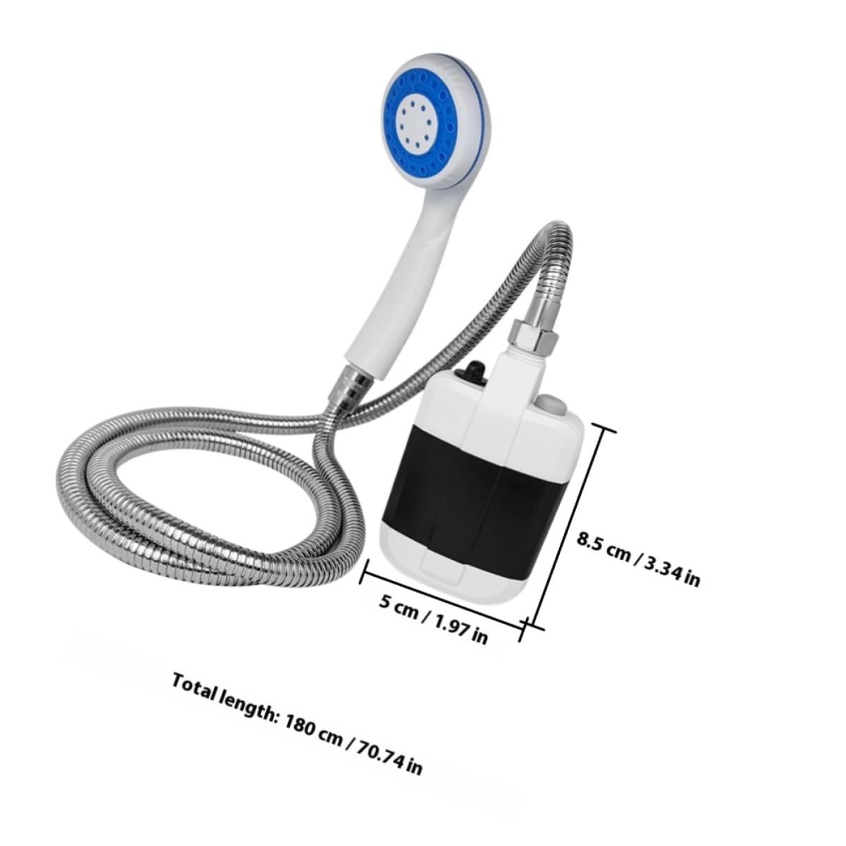 YARNOW Doccia da Campeggio Portatile USB Ricaricabile, Sprayer | Ugello Multifunzione, Design Compatto, Metallo, Uso Domestico e Indoor