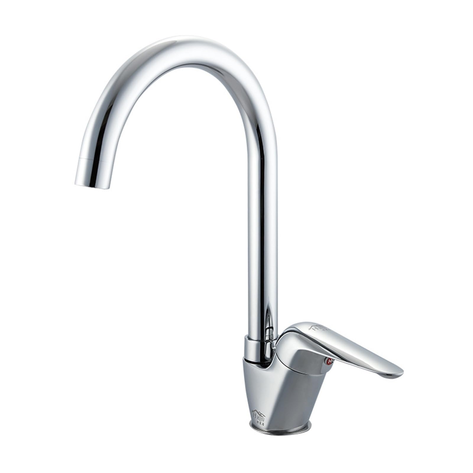 Lmysxaoz Cromo Kitchen Sink Faucet, 304 Stainless Steel Single Hole Faucet 360° Rotating Hot Cold Water Mixing Chrome