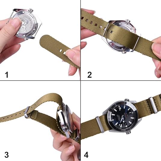 Ritche Christmas Gift Nylon Watch Strap with Heavy Buckle Bands 18mm 20mm 22mm Premium Seat Belt Nylon Watch Bands for Men Women, White Elephant Gifts, Stocking Stuffers for Men - image 5