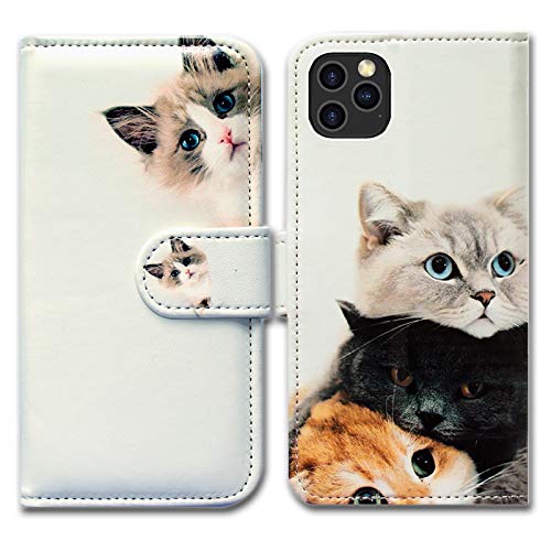 Bcov Case for iPhone 12 Pro Max, Cute Brown Cat Leather Flip Phone Case Wallet Cover with Card Slot Holder Kickstand for iPhone 12 Pro Max