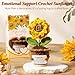 Thank You Gifts for Women Handmade Emotional Support Plush, Positive Handmade Crochet Sunflower Teacher Appreciation Gifts, Mothers Day Birthday Thank You Gift for Women Mom Coworker Boss Friends Her