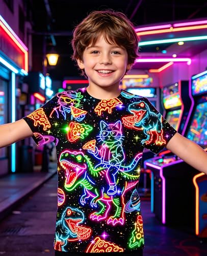 Image of uideazone Tshirts for Boys Kids Short Sleeve T-Shirt 3D Graphic Tee Shirts Tops Clothes 4-16 Years