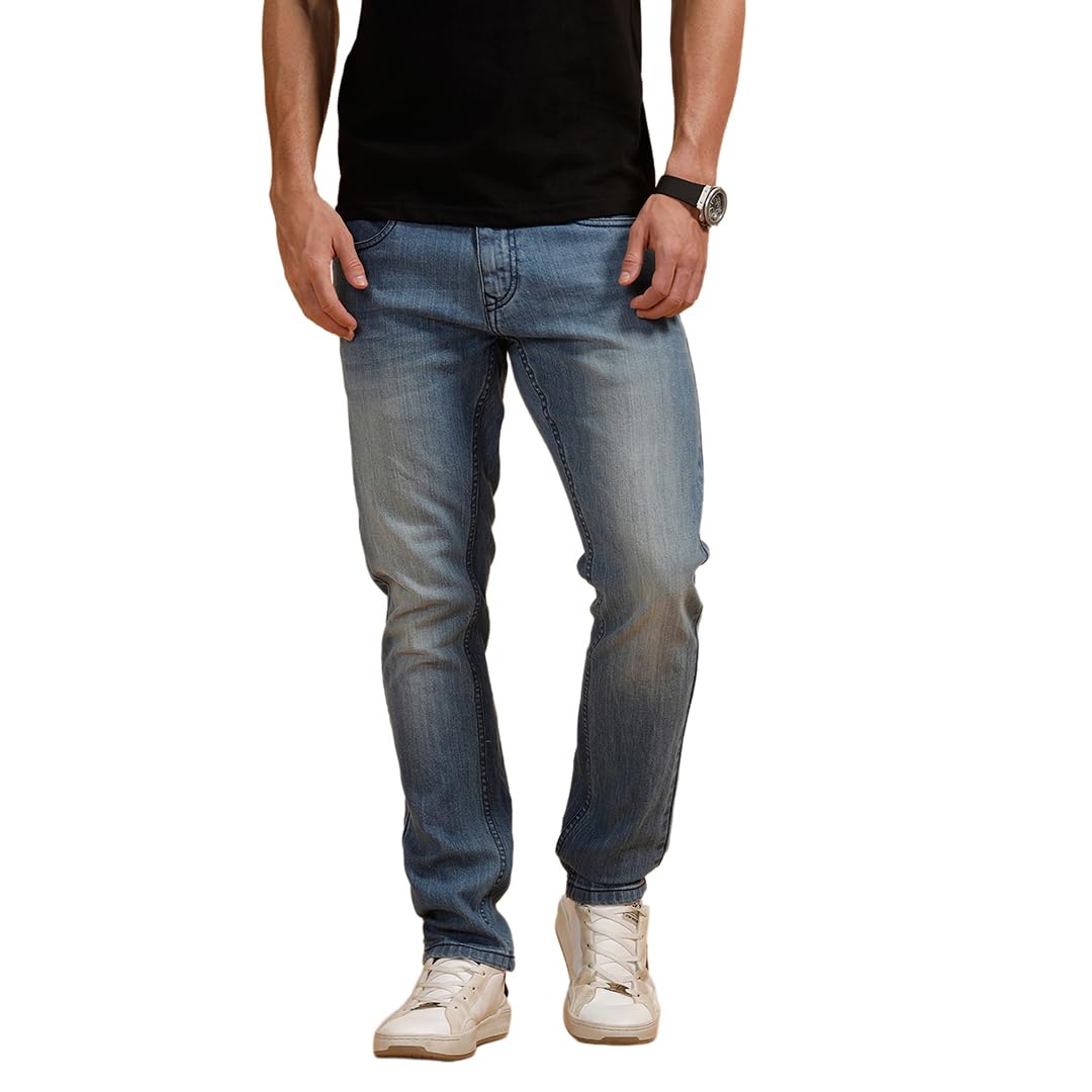 wrogn Men's Stretch Cotton Jeans | Solid | Slim Fit-picture-30