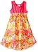 Youngland Girls' Crochet Knit to Printed High Low Dress