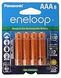 8 Panasonic Eneloop AAA NiMH Pre-charged Rechargeable Batteries -With Battery Holder Limited Edition Orange Color Eneloops