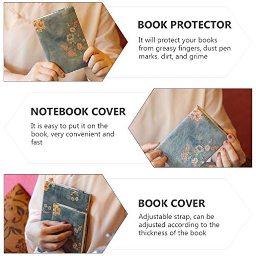 NUOBESTY Capa de livro tamanho A5, capa de livro ajustável, protetor de livro