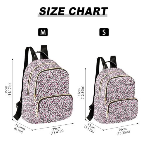 Mochila con múltiples bolsillos pequeña casual de piel de leopardo para mujer 3