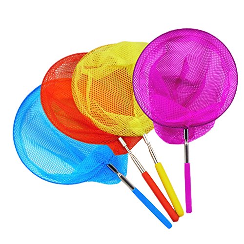 Miraclekoo 4 Pack Kids Telescopic Butterfly Net Fishing Nets Insect Net Extendable 34"
