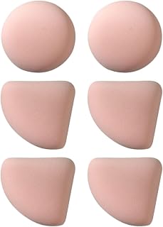 KESYOO 6個 棉花糖気墊粉扑 薄型扇形 ラウンド形状 製 乾湿両用メイク用パフ 化粧用コスメティックパウダー 携帯便利 すっぴん仕上げ対応