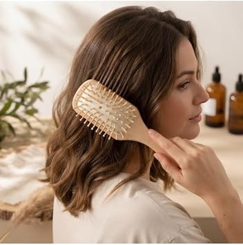 Bambu Uçlu Fırça Ahşap Saç Fırçası Ahşap Tarak Doğal Bambu Saç Açıcı Tüm Saçlar