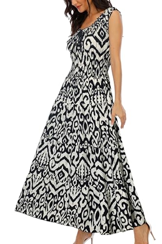 Image of OSTOO Women's 2026 Summer Boho Floral Print Tiered Casual Flowy Long Maxi Dress