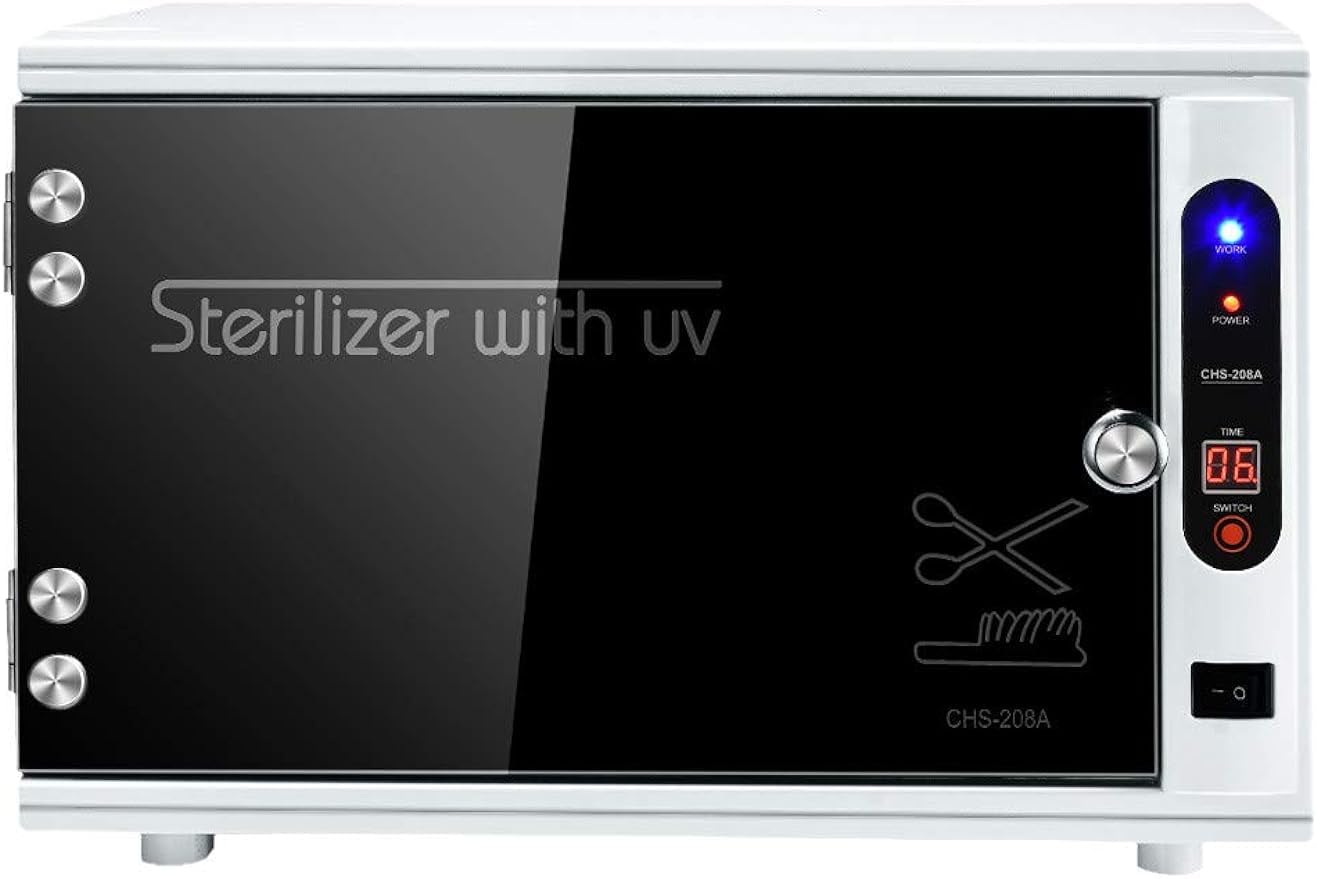 Armadietto Sterilizzatore UV, Contenitore di bellezza disinfettante ultravioletto, strumento di pulizia professionale con funzione di disinfezione per asciugamani, forbici pinzette