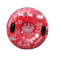 YJZQ Aufblasbarer Schlitten für Ski, robust, für Sport, Winter, Schlitten faltbar, Kreis mit Griffen, für Kinder und Erwachsene, Durchmesser 94 cm, bunt