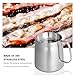 68oz 304 Stainless Steel Deep Fryer Pot with Basket & Strainer, Large Capacity Bacon Grease Container for Kitchen,Frying, Cooking, Camping,Oil Filter Container - Dishwasher Safe (68oz/2L/2.1Qt)