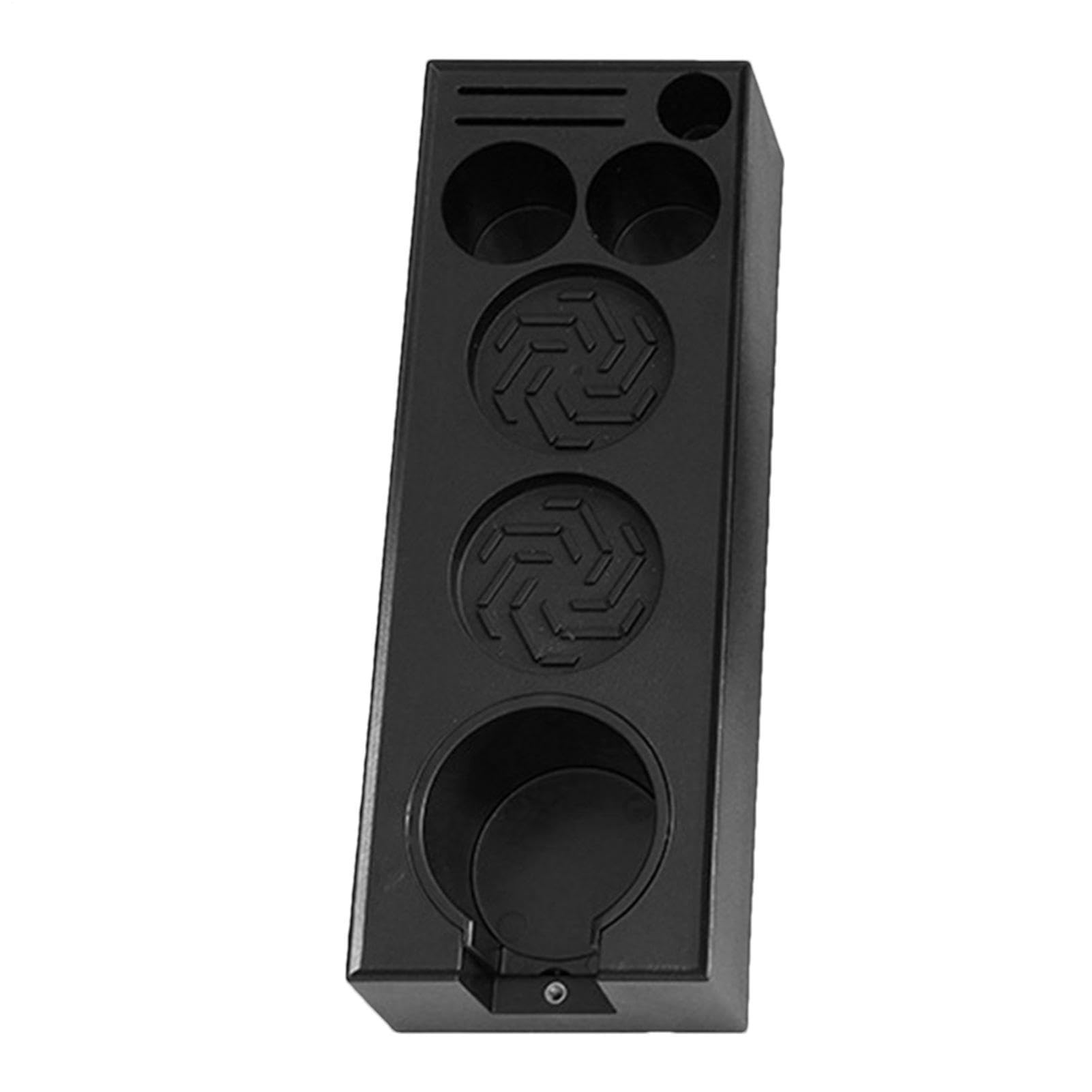Espresso Knock Box – Organiseur de porte-filtre, barre de frappe en caoutchouc robuste, compartiment , coque extérieure en bois de canne | Utilisation pour café, café, maison, serveur, comptoir