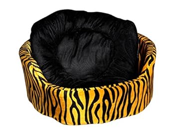 Hiputee's Pet Products Soft Dual Round Dog/Cat Bed (Red-Black) (Medium)