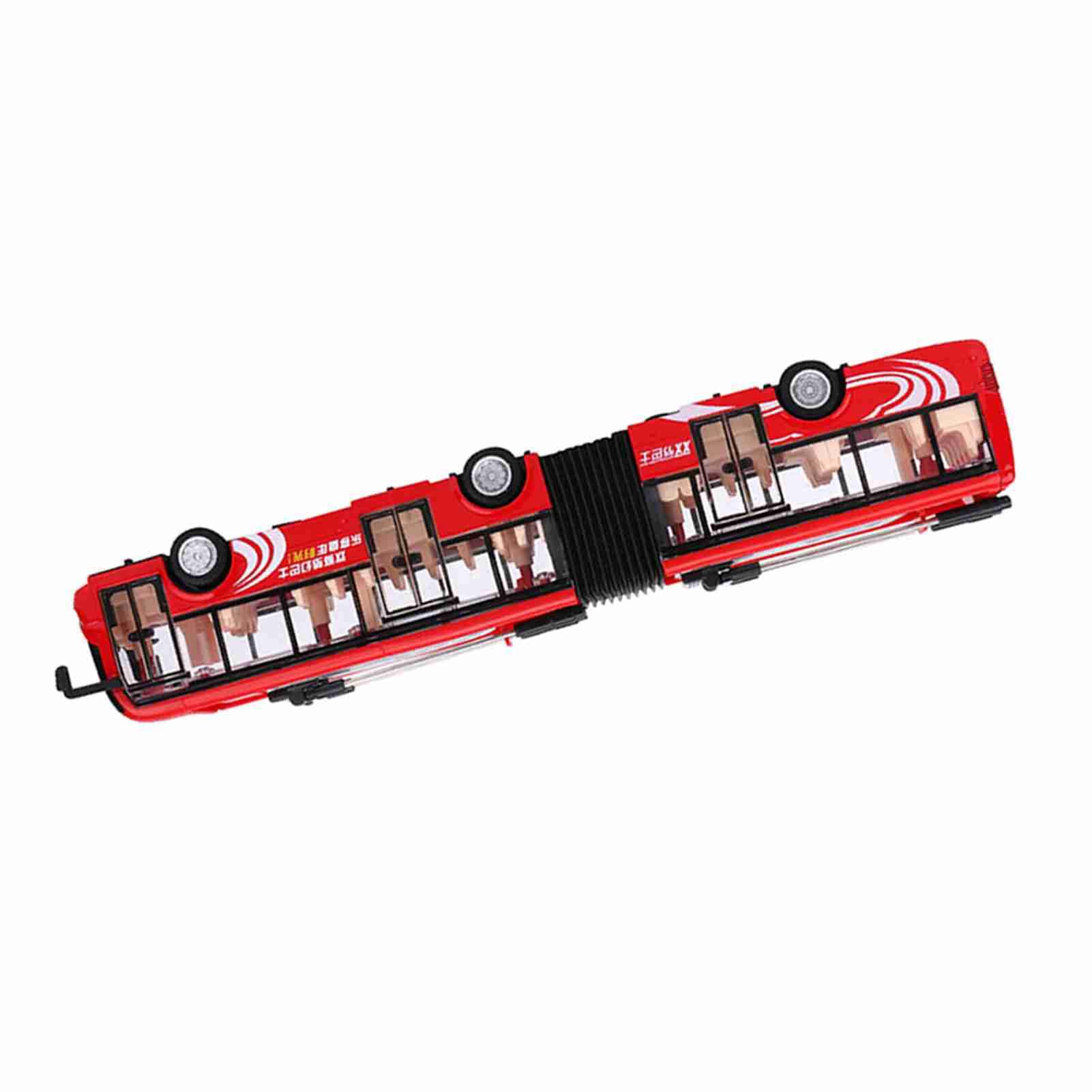 Electronic Bus Car Toy,1:48 Electronic City Traffic Car Model Educational Toy Kids (Red)