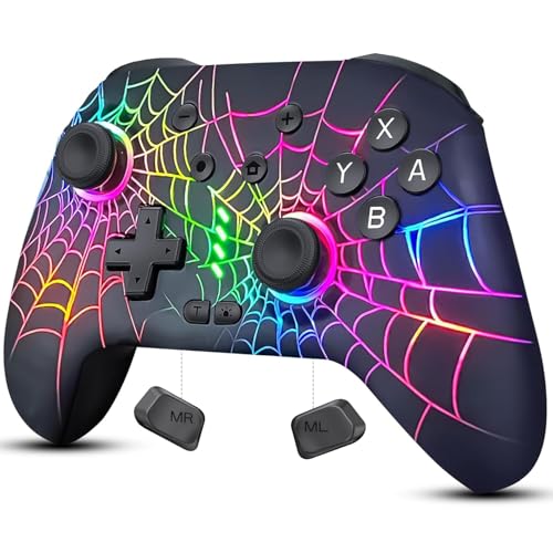 Image of Switch Controller Compatible with Switch /Switch Lite /OLED /PC, Programmable Wireless Switch Controller with 10 LED Light, 6-Axis Motion, Turbo, Vibration, One-Key Wake Up & Pairing, 1000mAh Battery