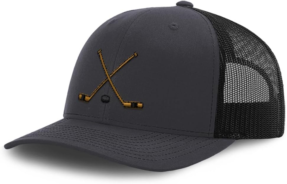 Custom Mesh Cap Hat Embroidered Hockey Sticks Trucker Hats for Men & Women Cotton