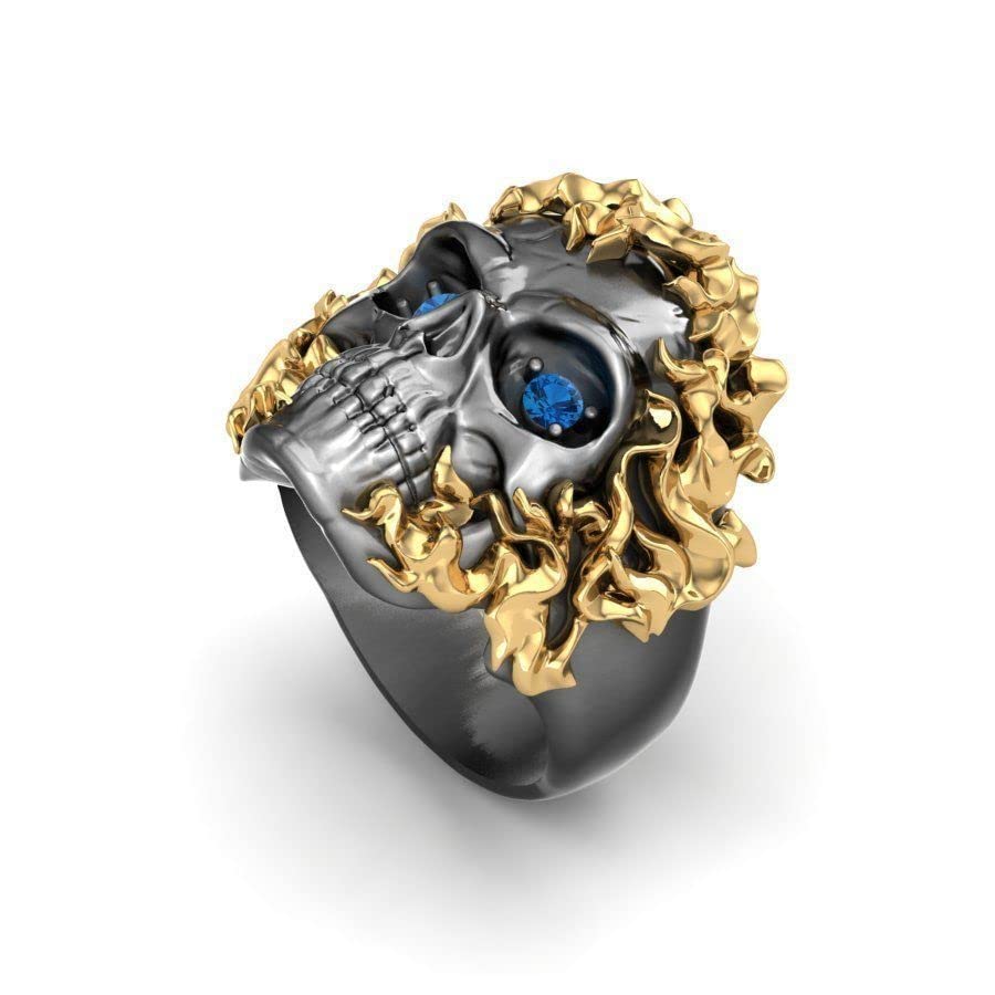 Carat Sutra RARE PRINCE Exclusive Burning Head Skull Ring, Sterling Silver 925 Ring | Jewellery for Men| With Certificate of Authenticity and 925 Hallmark (B09S4Q1L3Z) Amazon Price History, Amazon Price Tracker